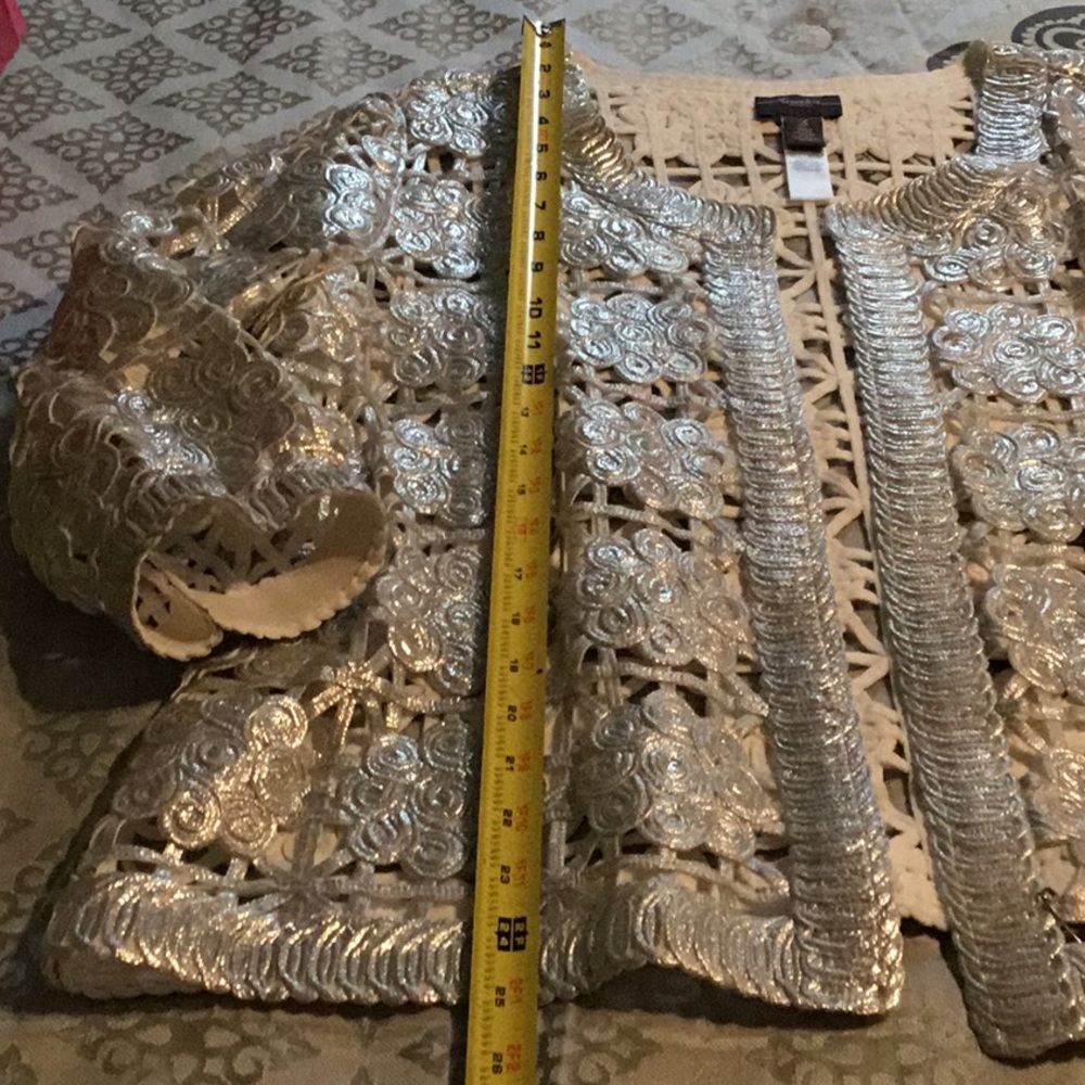 Chico’s Silver Lam Evening Jacket - image 4